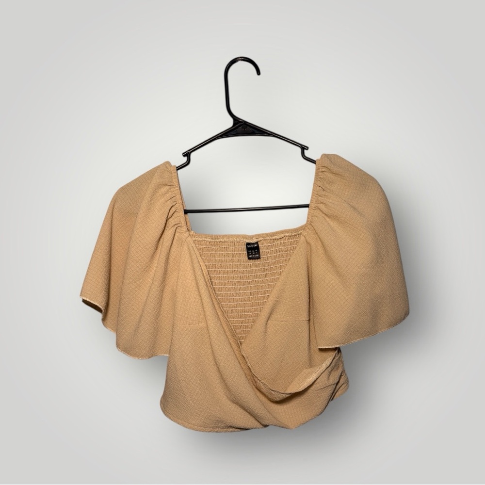 SHEIN Tan Draped Blouse
